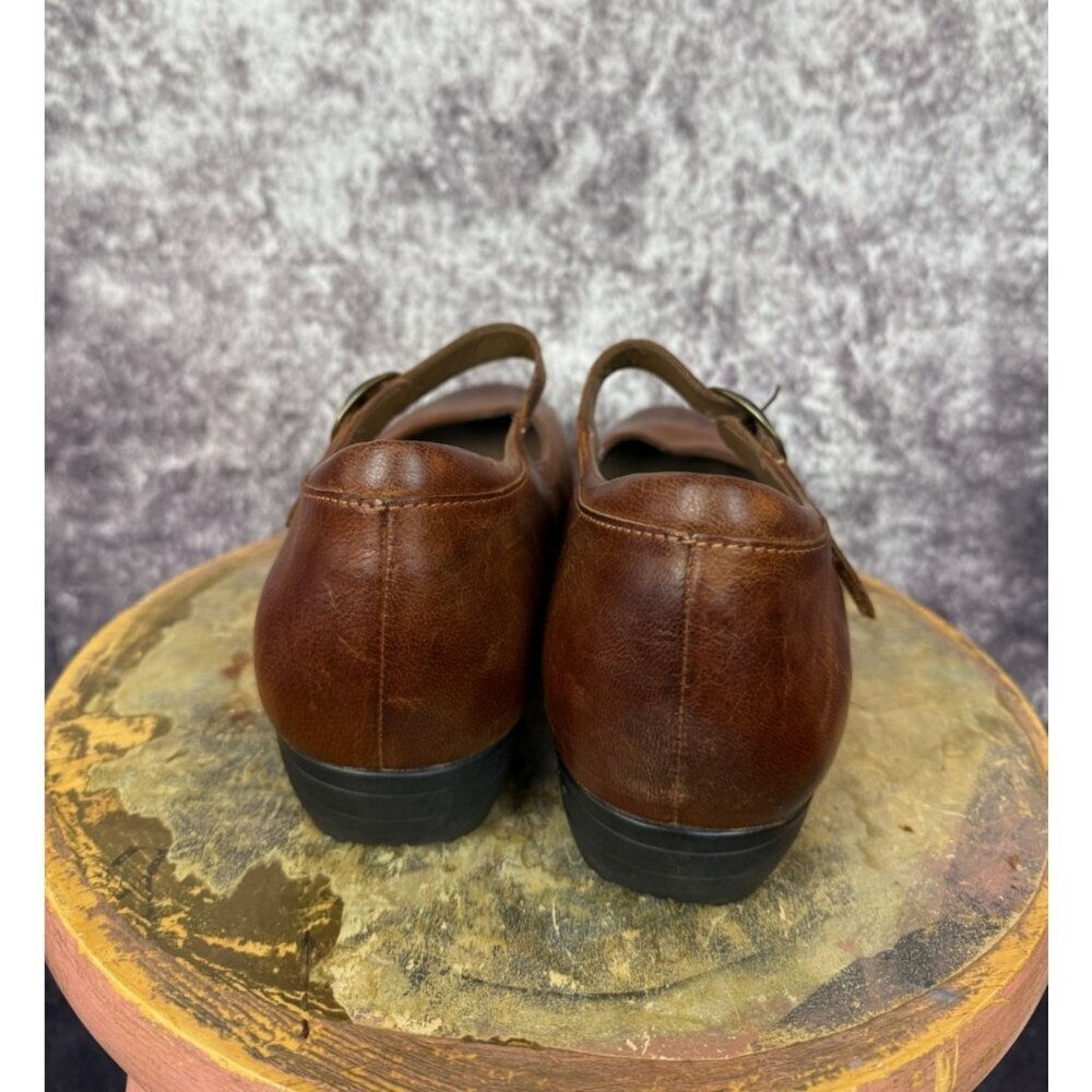 Dansko Womens Mary Jane Shoes 11 EUR 42 Brown Oiled leather Boho Vintage Style - Picture 10 of 14